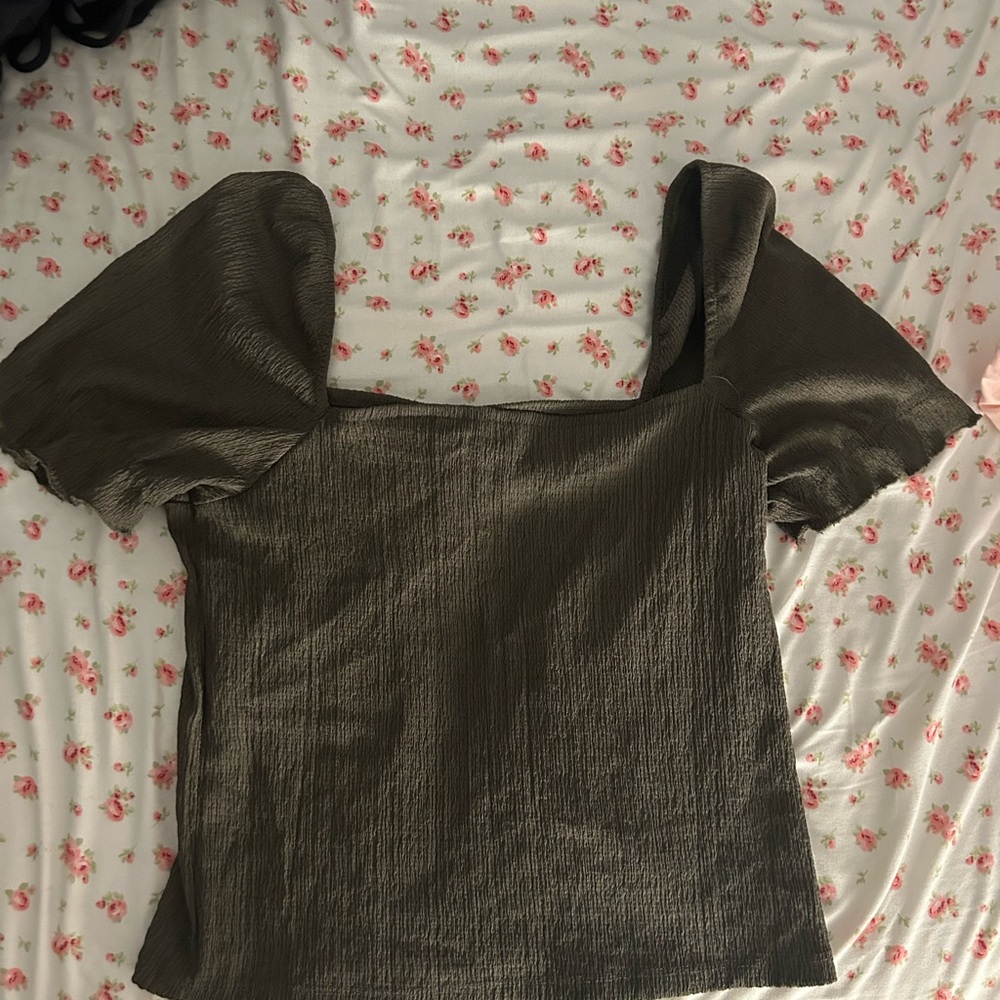 Olive Green Square Neck Top
